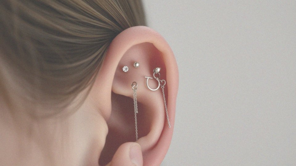 Jak wielokrotne kolczyki wpływają na styl piercingu helix?