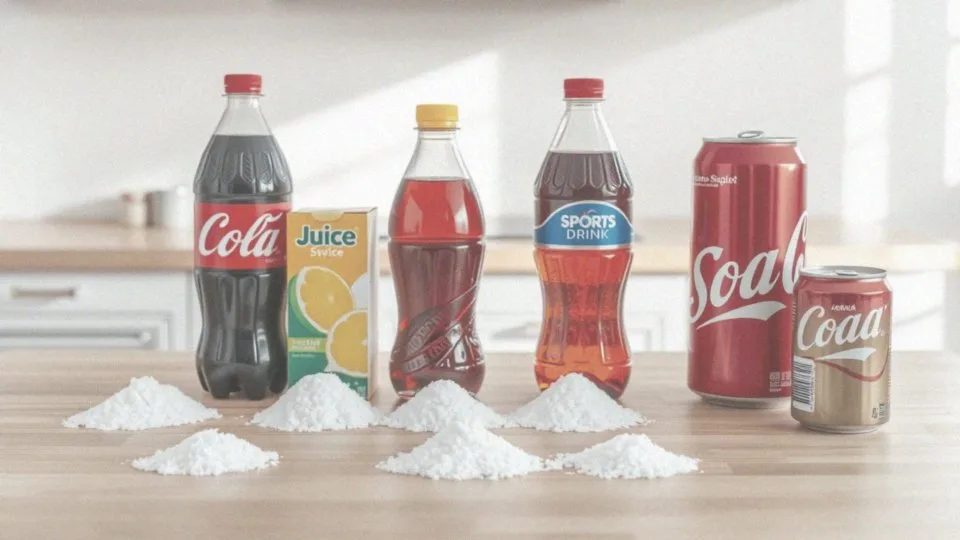 Co mówi tablica o zawartości cukru w napojach?